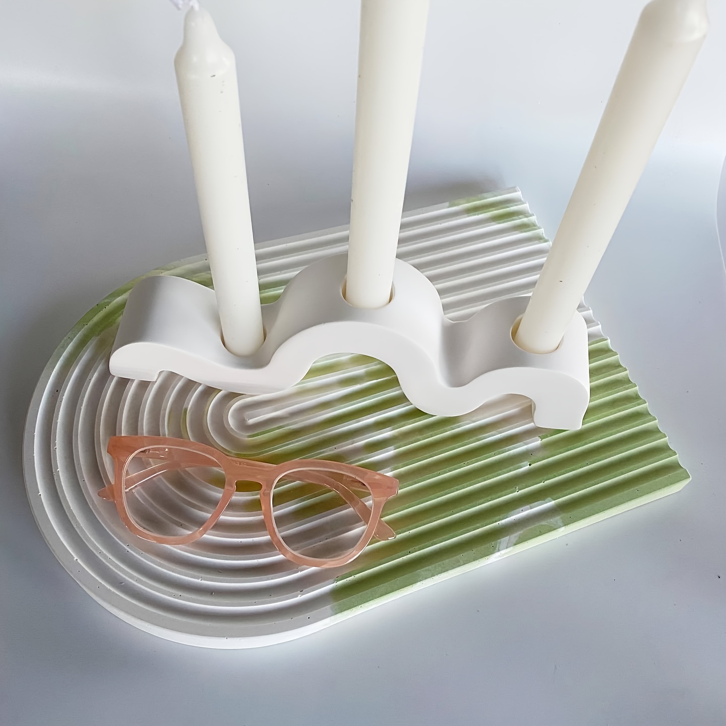 Resin Art Products - Molde de silicona para candelabro curvo,