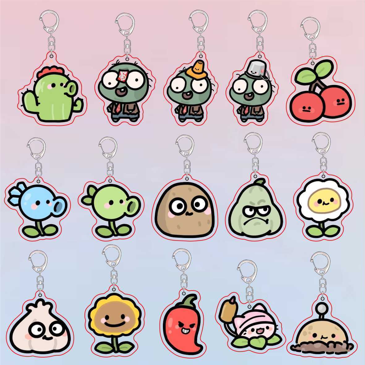 Resin Art Store - Llavero Acrílico de Plants Vs Zombies,