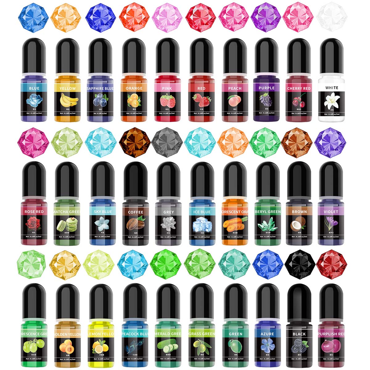 Resin Art Letters - 5ml/botella de pigmento de resina epoxi,