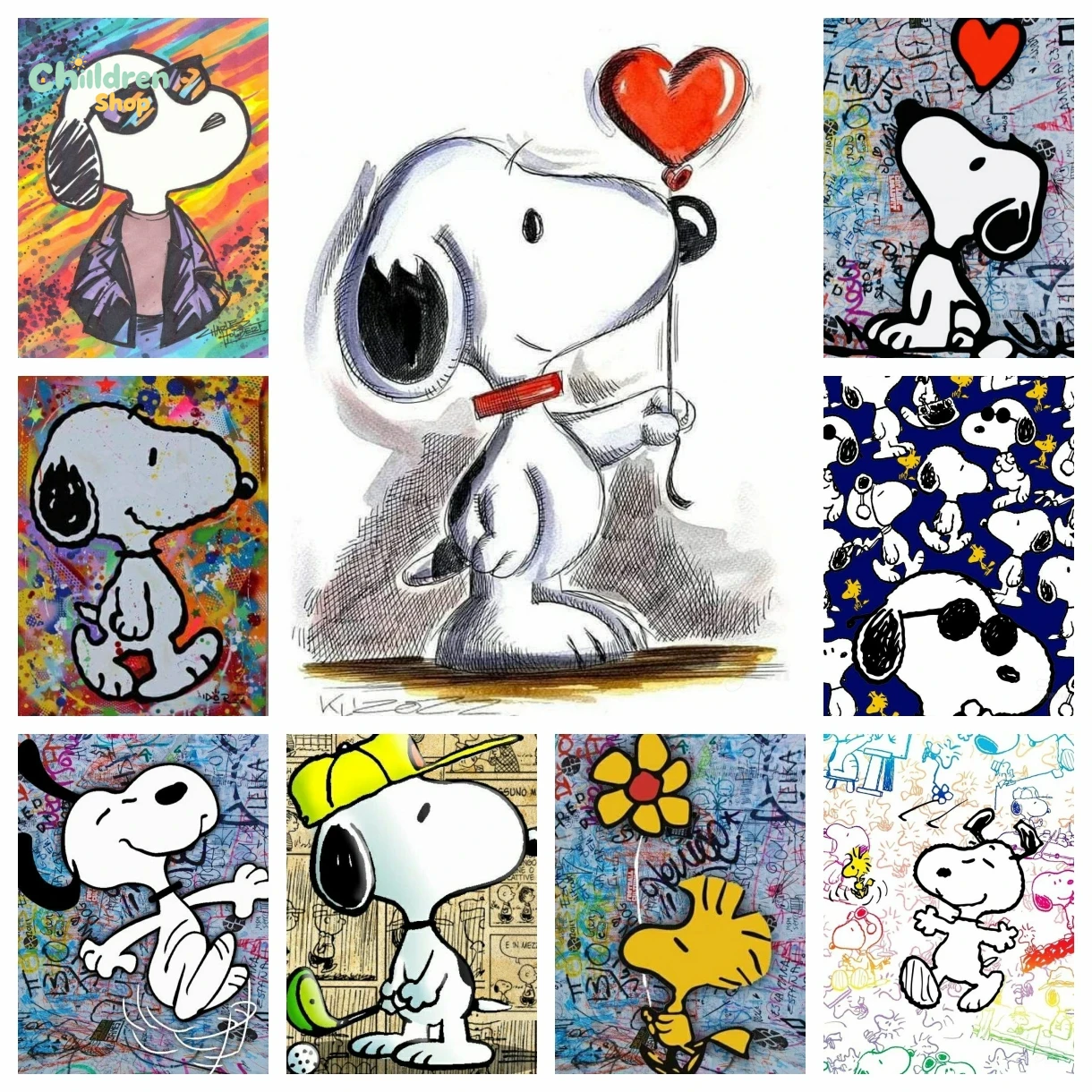 Resin Art For Kids - Kawaii Graffiti Snoopy Dibujos Animados Infantiles