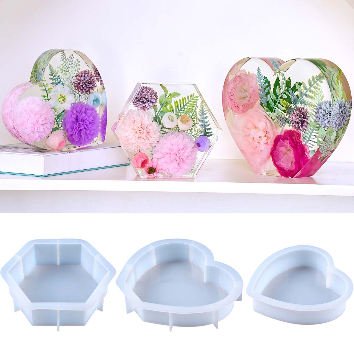 Molde de silicona grande con f - Resin Art Kit With Molds reseña y precio