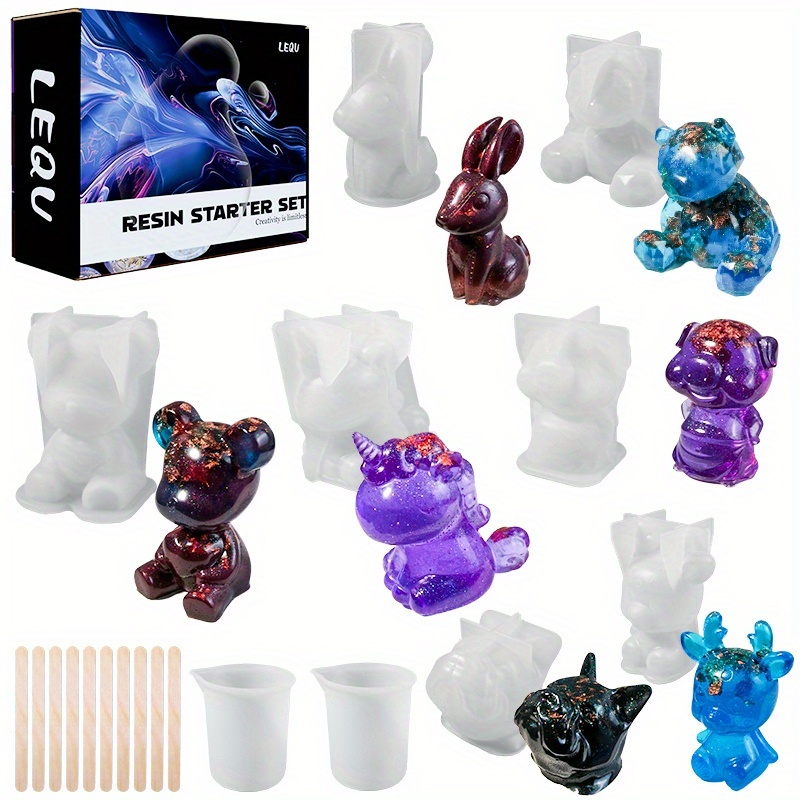 Juego de 19 moldes de resina,  - Resin Art Kit With Molds reseña y precio